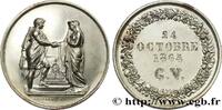 FRANCE Médaille de mariage, Couple antique AMOUR ET MARIAGE 1864 (28mm, 10,86g, 12h) -