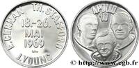 FRANCE Médaille, Apollo 10 - vol spatial CONQUÊTE DE L'ESPACE - EXPLORATION SPATIALE 1969 (33mm, 14,98g, 12h) -