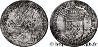 FRANCE Quart d'écu, buste drapé et cuirassé (2e buste de LOUIS XIII Paris, Monnaie du Louvre 1643 (26,5mm, 6,46g, 6h) -