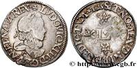 FRANCE Demi-franc au grand buste lauré et au col fraisé LOUIS XIII Saint-Lô 1615 (28mm, 6,93g, 11h) -
