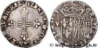FRANCE Huitième d'écu de Navarre HENRY IV Saint-Palais 1605 (24mm, 4,78g, 8h) -