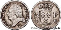 FRANCE 1/4 franc Louis XVIII LOUIS XVIII Toulouse 1824 (15mm, 1,19g, 6h) -