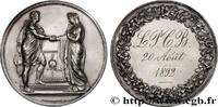 FRANCE Médaille de mariage, Couple antique AMOUR ET MARIAGE 1892 (41mm, 33,24g, 12h) -