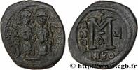 THE EMPIRE FROM ANASTASIUS TO MAURICE TIBERIUS (49 Follis JUSTIN II and SOPHIA Nicomédie 569-570 (29,5mm, 16,15g, 6h) -