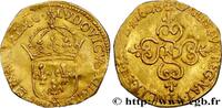 FRANCE Écu d'or au soleil, monnayage protestant LOUIS XIII Nîmes 1628 (23mm, 3,27g, 6h) -