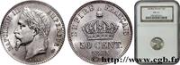 FRANCE 50 centimes Napoléon III, tête laurée SECOND EMPIRE Strasbourg 1865 (18mm, 2,50g, 6h) -