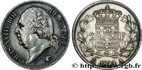 FRANCE 2 francs Louis XVIII LOUIS XVIII Paris 1824 (27mm, 9,96g, 6h) -