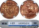 BELGIUM 1 Centime lion monogramme de Léopold II légende en BELGIUM 1901 (16,50mm, 2,06g, h) -