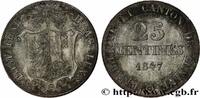 SWITZERLAND - REPUBLIC OF GENEVA 25 Centimes SWITZERLAND - REPUBLIC OF GENEVA 1847 (24,5mm, 3,85g, 6h) -
