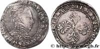 FRANCE Demi-franc au col plat THE LEAGUE. COINAGE IN THE NAME OF HENRY III Saint-Lizier 1590 (28mm, 5,60g, 6h) -