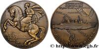 FRANCE Médaille, Mise en service du “Ville d’Alger” TROISIÈME RÉPUBLIQUE - Transports maritimes 1935 (68mm, 148,76g, 12h) -