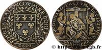 FRANCE Jeton Lt 27, maison commune d’Orléans L'ORLÉANAIS - Noblesse et villes 1605 (27mm, 5,4g, 6h) -