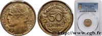 FRANCE 50 centimes Morlon, avec raisin, 9 et 2 ouverts III REPUBLIC 1932 (18mm, 2,0g, 6h) -