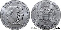 MONACO Essai de 100 Francs Rainier III et Albert MONACO Paris 1982 (31mm, 15g, 6h) -