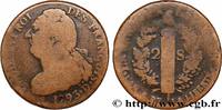 FRANCE 2 sols dit au faisceau, type FRANÇOIS LOUIS XVI Roanne 1793 (34mm, 23,43g, 6h) -