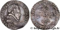 FRANCE Demi-franc au col plat HENRY III Amiens 1588 (28mm, 7,0g, 12h) -