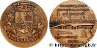 FRANCE Médaille, Inauguration du nouveau pont de Chatou PONTS 1966 (58,5mm, 110,45g, 12h) -