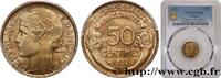 FRANCE 50 centimes Morlon, avec raisin, 9 et 2 ouverts III REPUBLIC 1932 (18mm, 2,0g, 6h) -