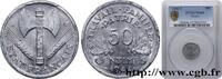 FRANCE 50 centimes Francisque, légère FRENCH STATE Castelsarrasin 1944 (18mm, 0,7g, 6h) -