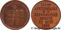 FRANCE Médaille, 350e anniversaire de la réformation RELIGIONS Suisse, Genève 1885 (33,5mm, 19,62g, 12h) -