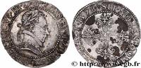 FRANCE Demi-franc au col plat HENRY III Poitiers 1578 (28,5mm, 7,03g, 3h) -