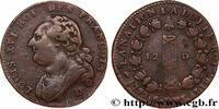 FRANCE 12 deniers dit au faisceau, type FRANCOIS LOUIS XVI Lyon 1792 (29mm, 11,70g, 6h) -
