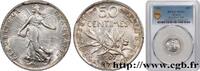 FRANCE 50 centimes Semeuse III REPUBLIC Paris 1907 (18mm, 2,5g, 6h) -