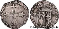 FRANCE Huitième d'écu de Navarre HENRY IV Saint-Palais 1606 (23mm, 4,57g, 6h) -