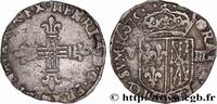 FRANCE Huitième d'écu de Navarre HENRY IV Saint-Palais 1607 (23mm, 4,66g, 5h) -
