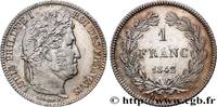 FRANCE 1 franc Louis-Philippe, couronne de chêne LOUIS-PHILIPPE I Rouen 1842 (23mm, 4,96g, 6h) -
