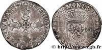 FRANCE Huitième d'écu, croix feuillue de face HENRY IV Bayonne 1595 (25mm, 4,68g, 3h) -