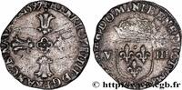 FRANCE Huitième d'écu, croix feuillue de face HENRY IV Bayonne 1597 (24mm, 4,52g, 6h) -