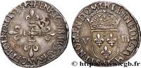 FRANCE Huitième d'écu, croix de face HENRY III La Rochelle 1587 (26mm, 4,81g, 2h) -