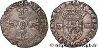 FRANCE Huitième d'écu, croix feuillue de face HENRY IV Bordeaux 1605 (25mm, 4,69g, 5h) -