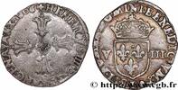 FRANCE Huitième d'écu, croix feuillue de face HENRY IV Bayonne 1606 (25,5mm, 4,66g, 9h) -