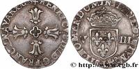 FRANCE Huitième d'écu, croix feuillue de face HENRY IV Bayonne 1605 (24mm, 4,80g, 1h) -