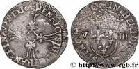 FRANCE Huitième d'écu, croix feuillue de face HENRY IV Rennes 1603 (24mm, 4,66g, 3h) -