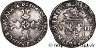 FRANCE Huitième d'écu, croix feuillue de face HENRY IV Bayonne 1608 (25mm, 4,74g, 7h) -