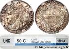 FRANCE 50 centimes Cérès, Troisième République III REPUBLIC Paris 1881 (18mm, 2,50g, 6h) -