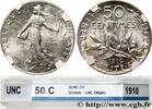 FRANCE 50 centimes Semeuse III REPUBLIC Paris 1910 (18mm, 2,5g, 6h) -