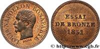 FRANCE Essai de bronze au module de un centime, Louis-Nap II REPUBLIC Paris 1851 (15mm, 1,01g, 12h) -