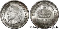 FRANCE 20 centimes Napoléon III, tête laurée, grand modul SECOND EMPIRE Strasbourg 1868 (16mm, 1,01g, 6h) -