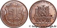 FRANCE Médaille, Inauguration du chemin de fer de Lyon à TRANSPORTS Suisse, Genève 1858 (48mm, 56,46g, 12h) -