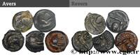 FRANCE Lot de 5 potins au sanglier et à la tête coupée SENONES (Area of Sens) Ier siècle avant J.-C. (35mm, g, h) -