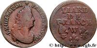 FRANCE Liard, 3e type, buste âgé LOUIS XIV THE SUN KING Lille 1707 (22,5mm, 3,40g, 6h) -