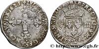 FRANCE Huitième d'écu, à la croix fleurdelisée, titulatur LOUIS XIII Bayonne 1621 (25,5mm, 4,66g, 11h) -