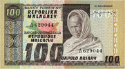 MADAGASCAR 100 Francs - 20 Ariary MADAGASCAR 100 Francs - 20 Ariary 1974 AU -