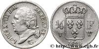 FRANCE 1/4 franc Louis XVIII LOUIS XVIII Lille 1824 (15mm, 1,22g, 6h) -