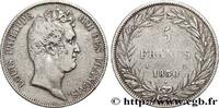 FRANCE 5 francs type Tiolier sans le I, tranche en creux LOUIS-PHILIPPE I Paris 1830 (37mm, 24,70g, 6h) -