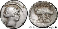 THE REPUBLIC (280 BC to 27 BC) Denier CONSIDIA Rome 46 AC. (18,5mm, 4,08g, 3h) -